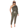 Top Quality Autumn Fall Drawstring off Shoulder Workout Women Jumpsuits and Rompers 2020 Long Sleeve Jumpsuit Women